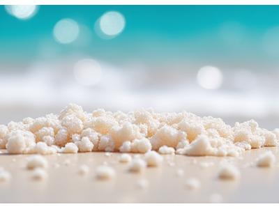 美しい湘南の海岸に打ち寄せる波とシーソルト